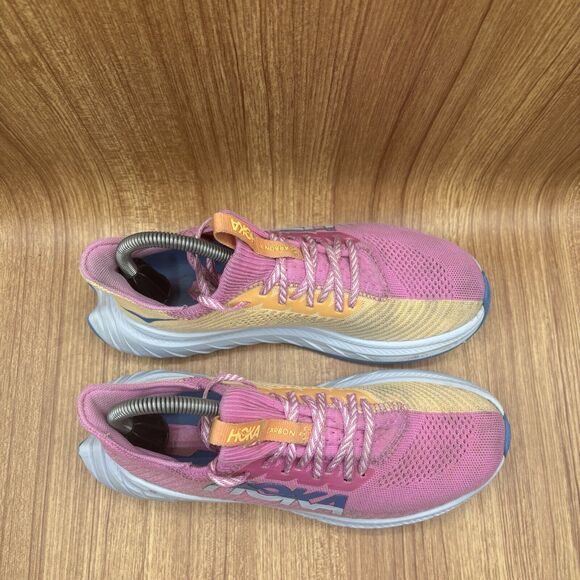 Hoka One One Women’s Carbon X 3  Pink Blue Size 7.5 B Running Sneakers - Picture 9 of 9